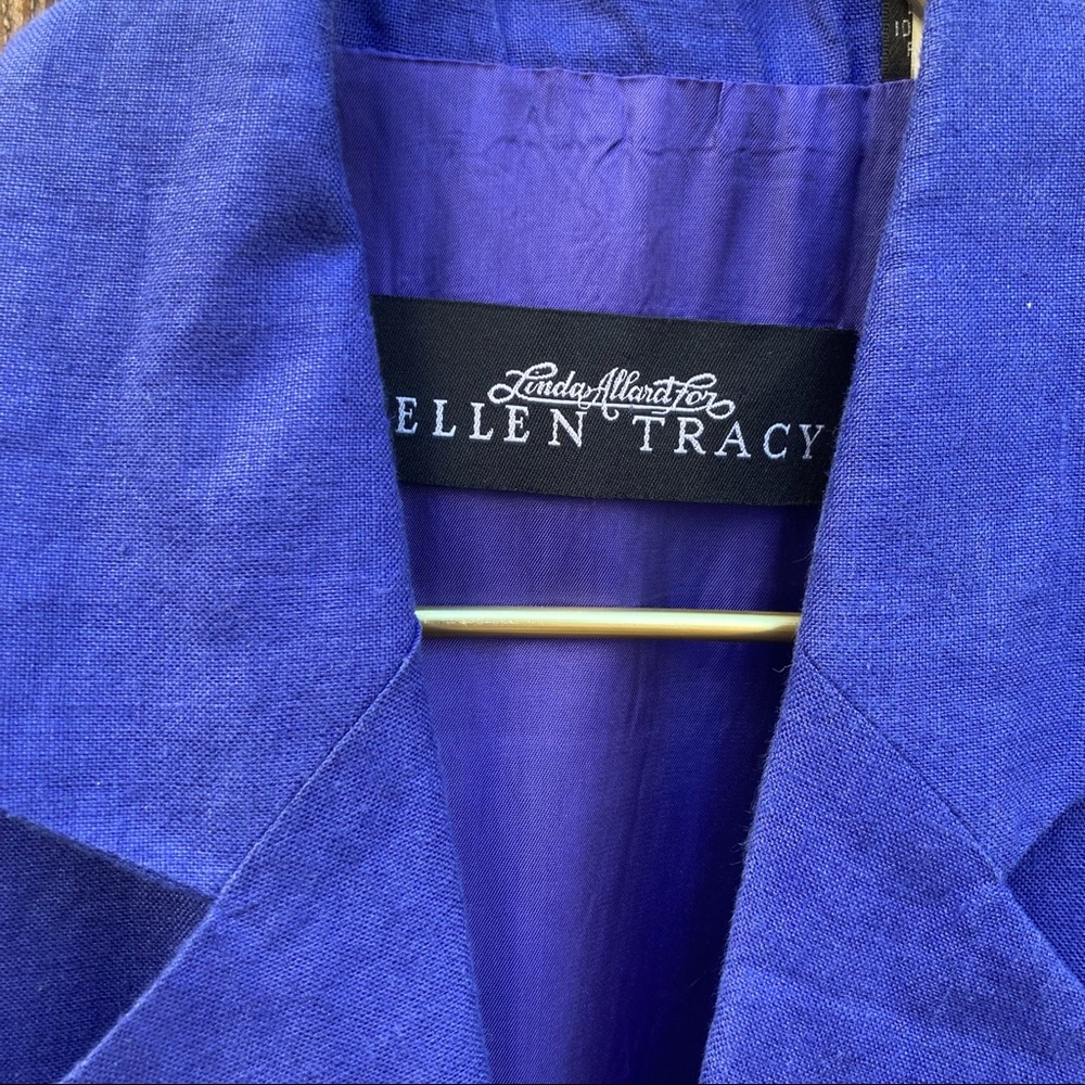 VINTAGE LINDA ALLARD ELLEN TRACY 100% LINEN BLAZER MADE IN KOREA - Picture 3 of 6